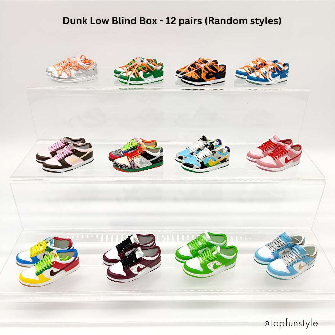 Surprise Box à thème Hipster-Hop - 12 paires Mini sneakers Air Jordan Nike Miniatures