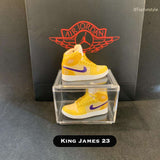 Mini sneakers 3D Air Jordan de Nike, modèle James23, parfait pour collectionneurs et fans de basketball