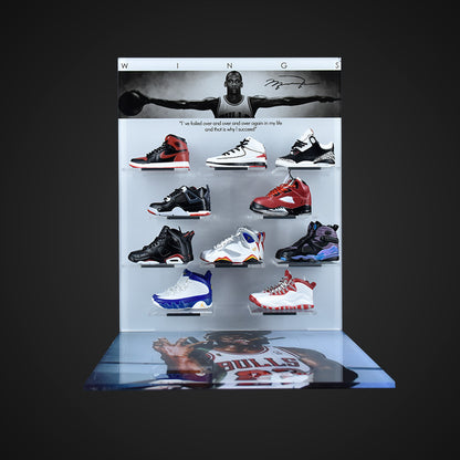 Nouveau présentoir acrylique Ensemble 10 paires mini AJ baskets 3D Collection | Décoration intérieure