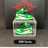 Mini sneakers Nike Off White Verte en détail - cadeau idéal pour fans de Air Jordan et de Nike