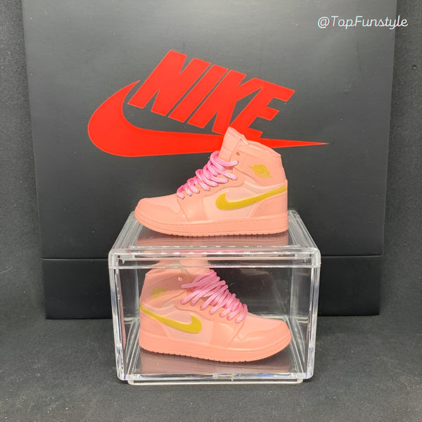 Mini Sneakers Nike Air Jordan 1 Coral gold <br> 3d Kit miniatures replique sneakers