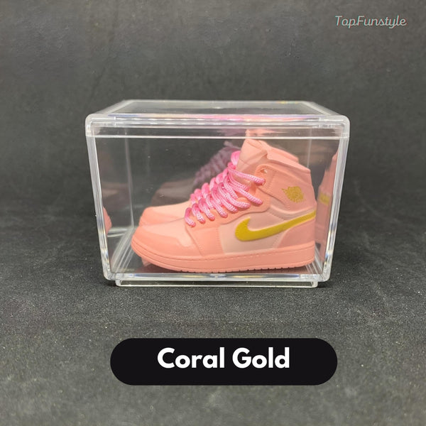 Mini Sneakers Nike Air Jordan 1 Coral gold <br> 3d Kit miniatures replique sneakers