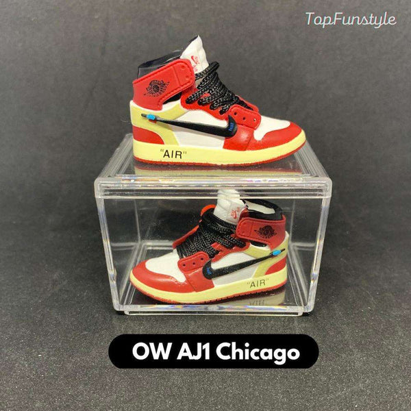 Mini Sneakers Nike Off-White Chicago en 3D - cadeau parfait pour fans d'Air Jordan