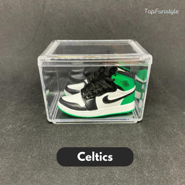 Kit AJ Mini Sneakers 3D - Nike Miniatures Celtics, idée cadeau originale pour fans de basketball